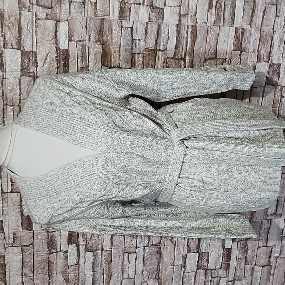 Tommy Hilfiger Cardigan Tie Belt Cable Sweater